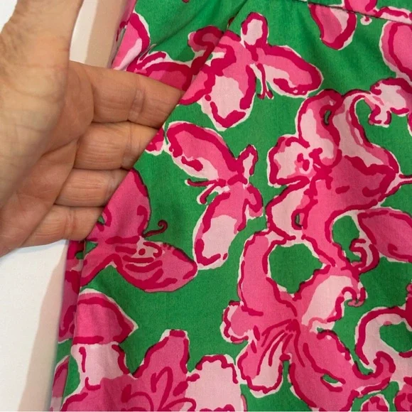 Lilly Pulitzer Jarvey Cotton Skort Skirt Sz 6 Pink Green All a Flutter Ric Rac - Picture 4 of 11
